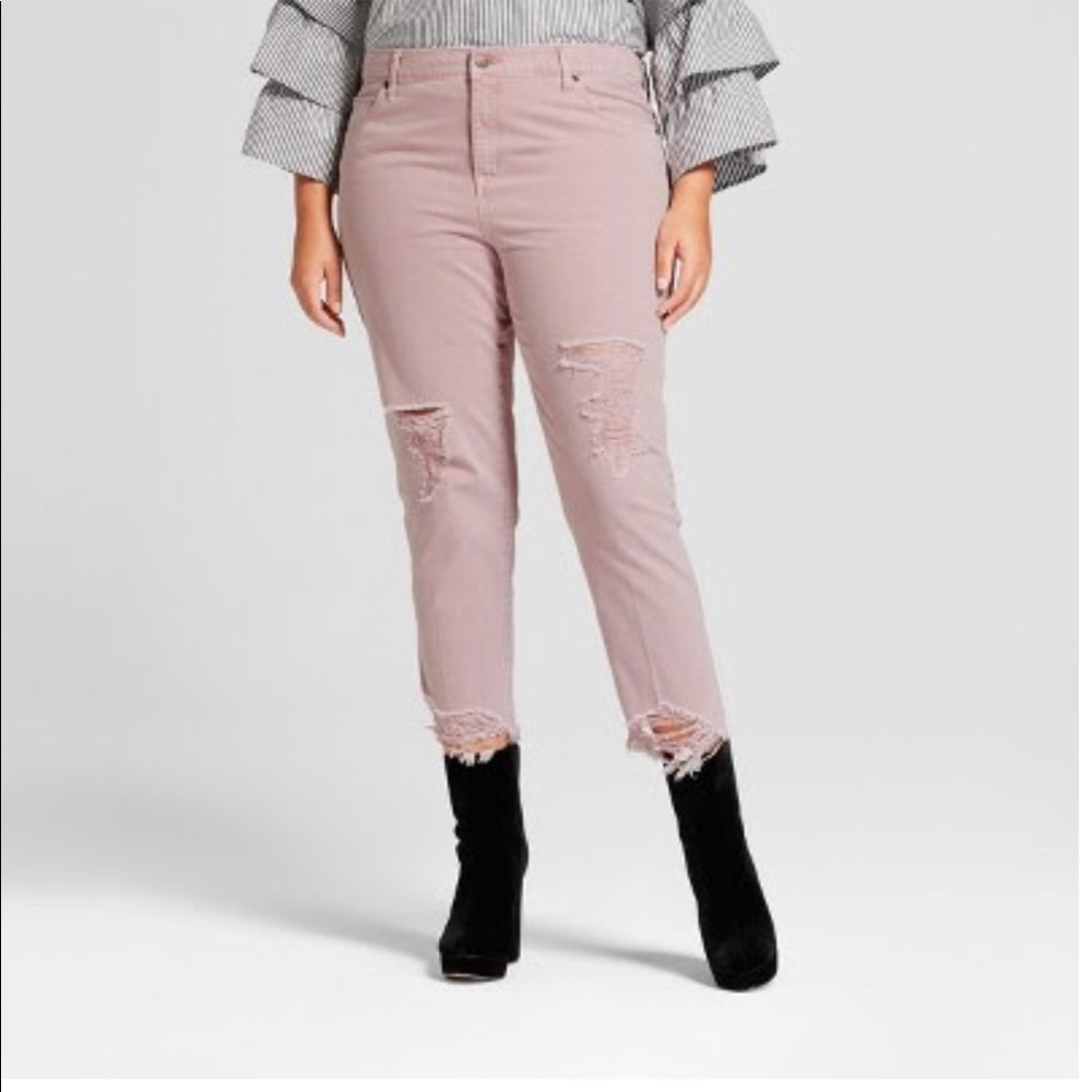 Ava & Viv Distressed Pink Jeans